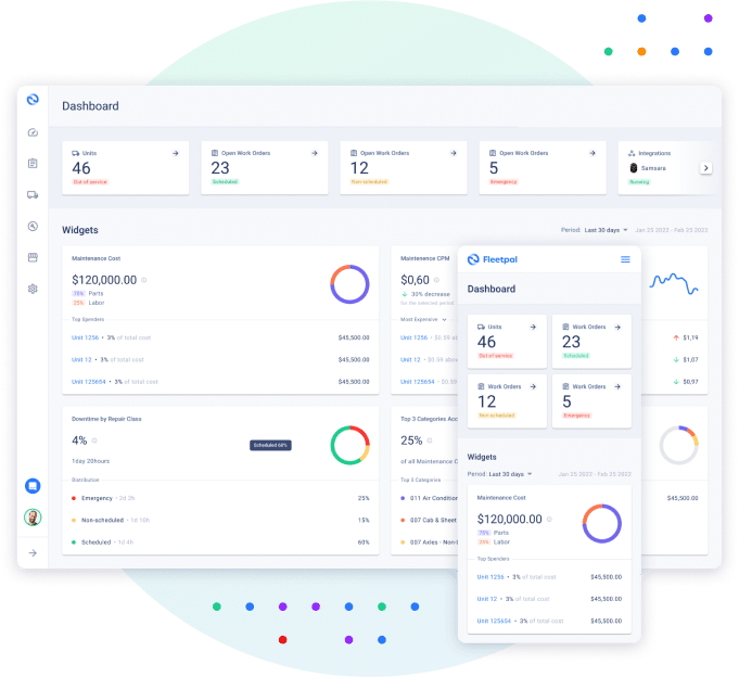 Fleet Maintenance SaaS Desktop and Mobile Version