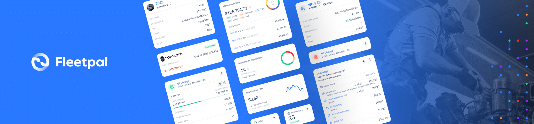 Fleetpal mobile application for fleet maintenance reports and KPI