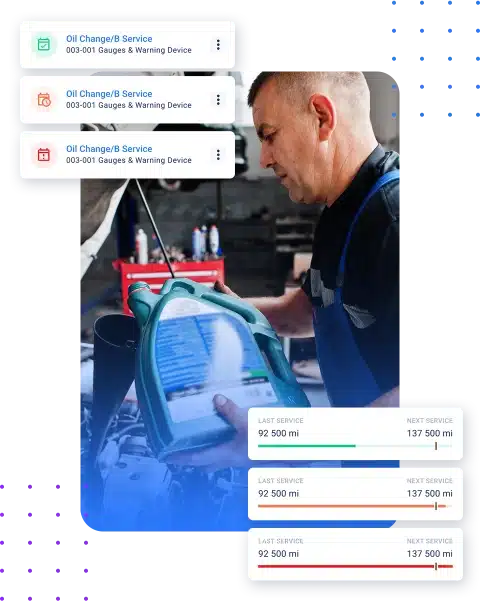 fleet mechanic managing maintenance schedules on the truck using Fleetpal App
