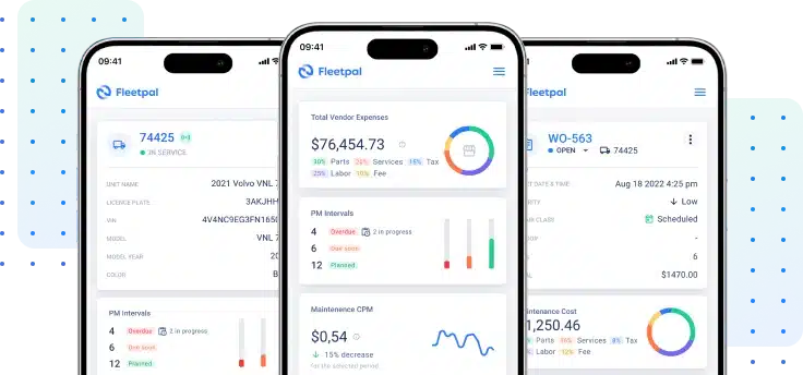 Fleetpal Pricing, mobile app showing fleet maintenance KPI
